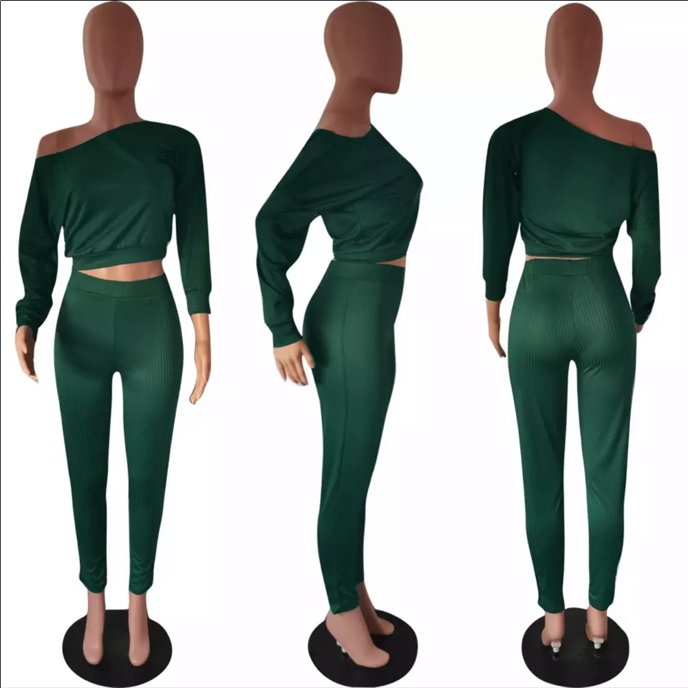 Beautiful sexy 2 piece evening wear  (Olive Green)